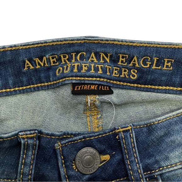 AMERICAN EAGLE OUTFITTERS Extreme Flex Blue Denim Skinny Jeans Size 26 - Picture 3 of 8